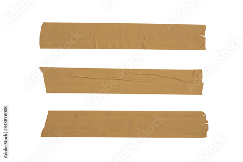 Adhesive tape or masking tape pieces isolated on white background. Object with clipping path