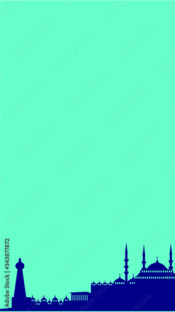 Fototapeta premium istanbul city print embroidery graphic design vector art