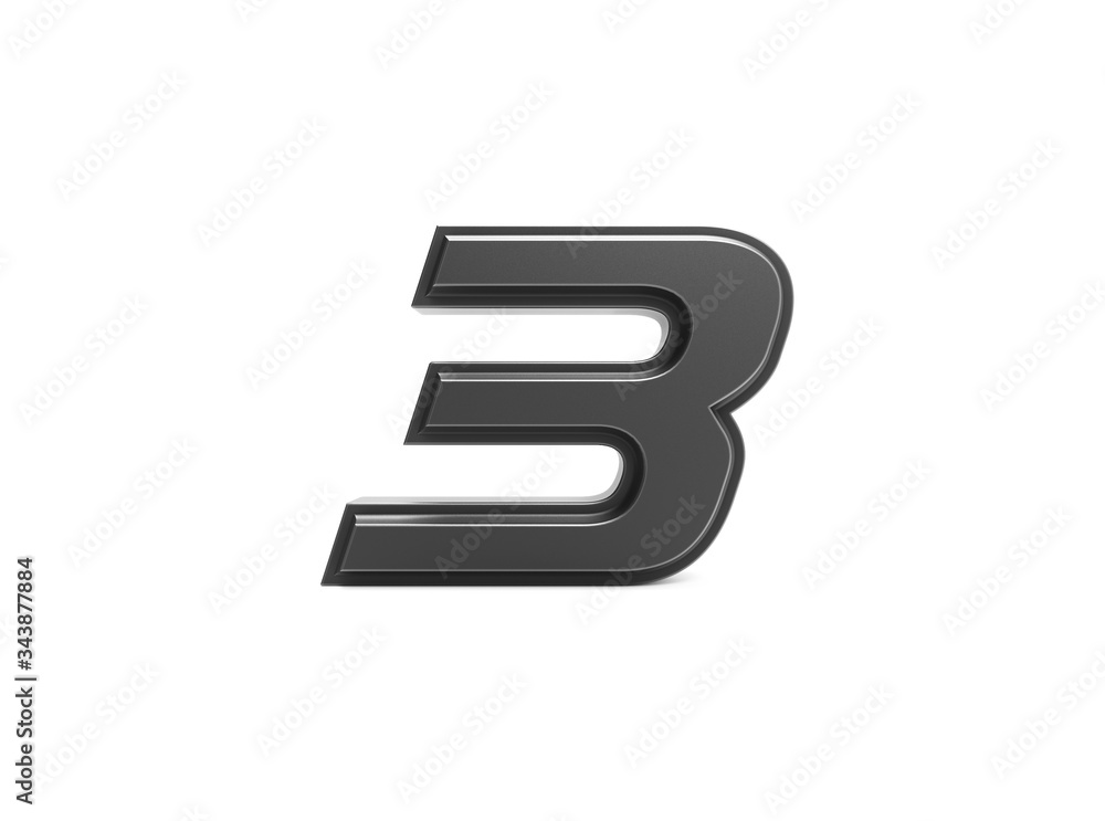 3d render isolated metallic number 3 3d render isolated metallic number 3