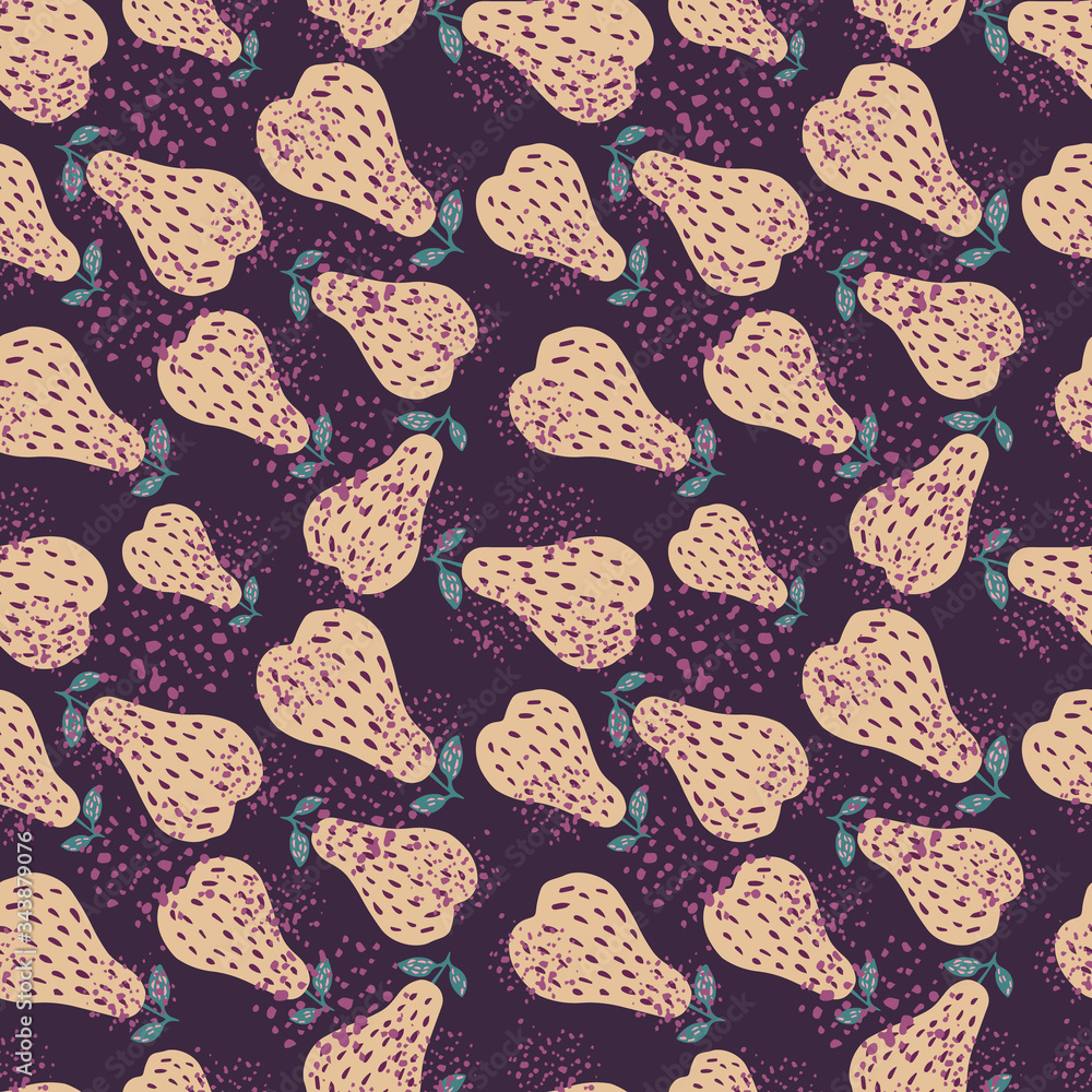 Yellow pears seamless pattern. Hand drawn illustration. Yellow pears seamless pattern. Hand drawn illustration.