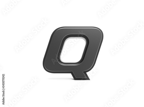 3d render isolated metallic letter q
