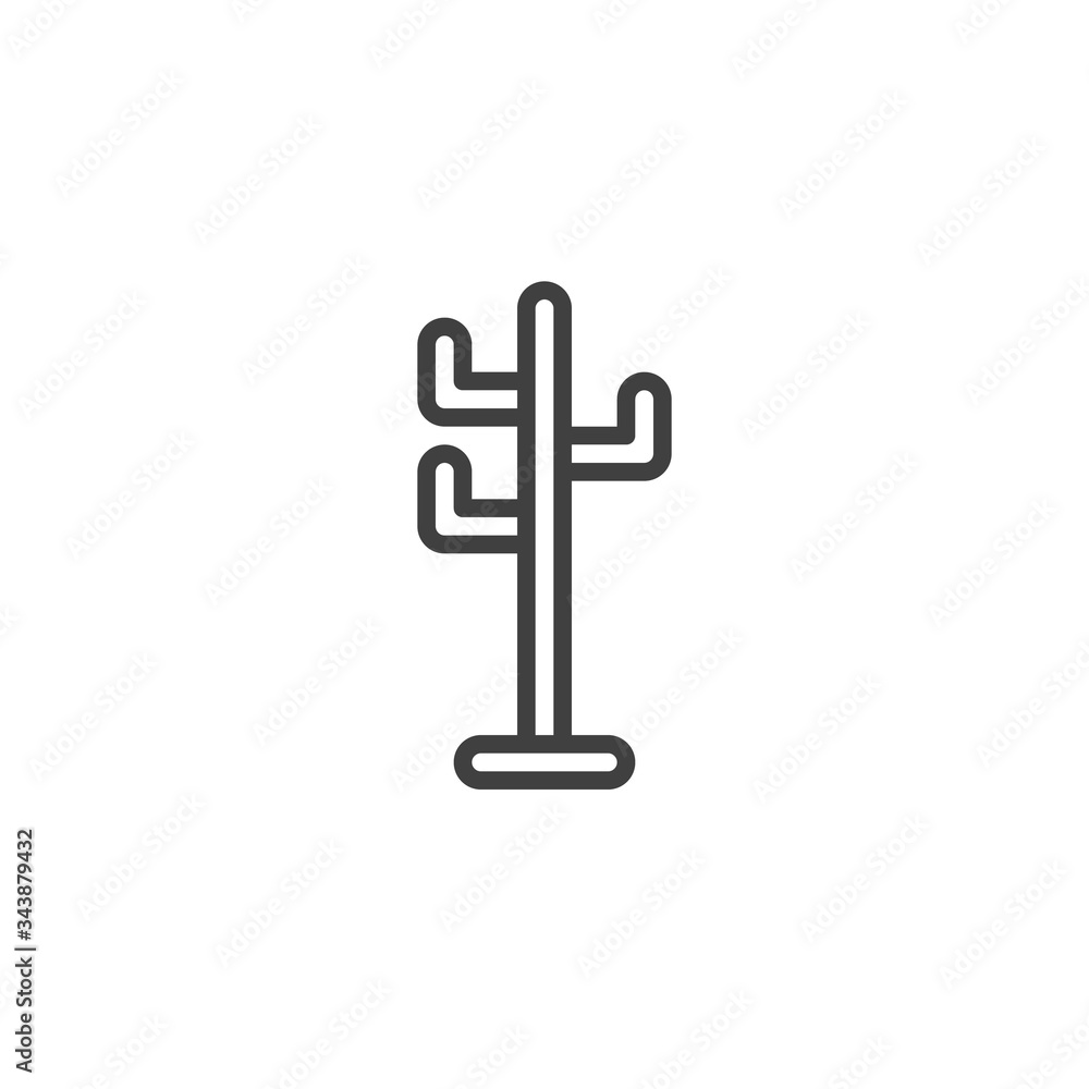 Rack Hanger line icon. linear style sign for mobile concept and web design. Coat rack outline vector icon. Symbol, logo illustration. Vector graphics Rack Hanger line icon. linear style sign for mobile concept and web design. Coat rack outline vector icon. Symbol, logo illustration. Vector graphics