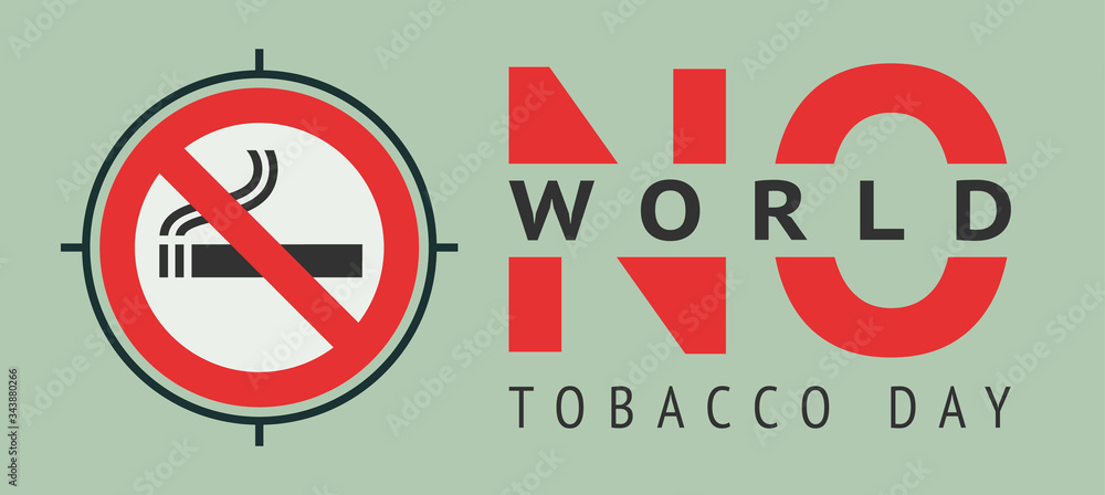 Label World no tobacco day, vector illustration for print Label World no tobacco day, vector illustration for print
