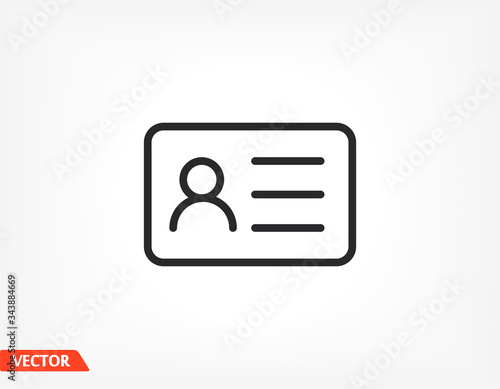 Identification card outline icon isolated on background. Identification card , Identification card logo,. Editable stroke. Vector illustration. Eps 10 Identification card