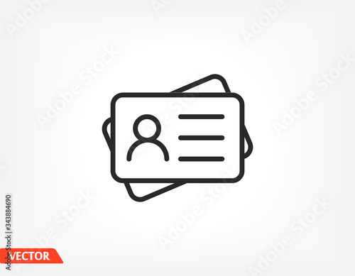 Identification card outline icon isolated on background. Identification card , Identification card logo,. Editable stroke. Vector illustration. Eps 10 Identification card