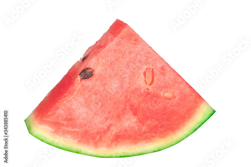 close up sliced ripe watermelon on white background
