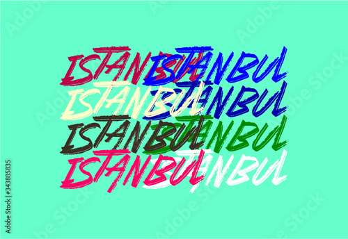 istanbul city print and embroidery graphic design vector art