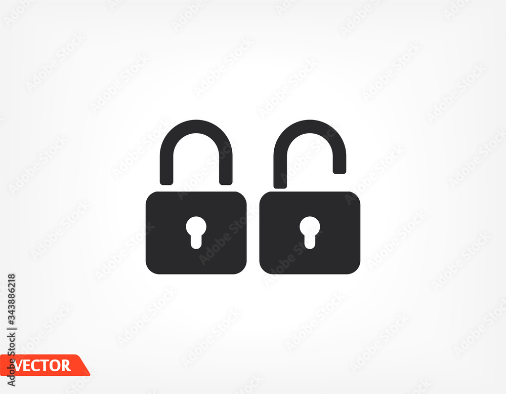 OPEN lock icon. Vector Eps 10 . Lorem Ipsum Flat Design padlock OPEN lock icon. Vector Eps 10 . Lorem Ipsum Flat Design padlock