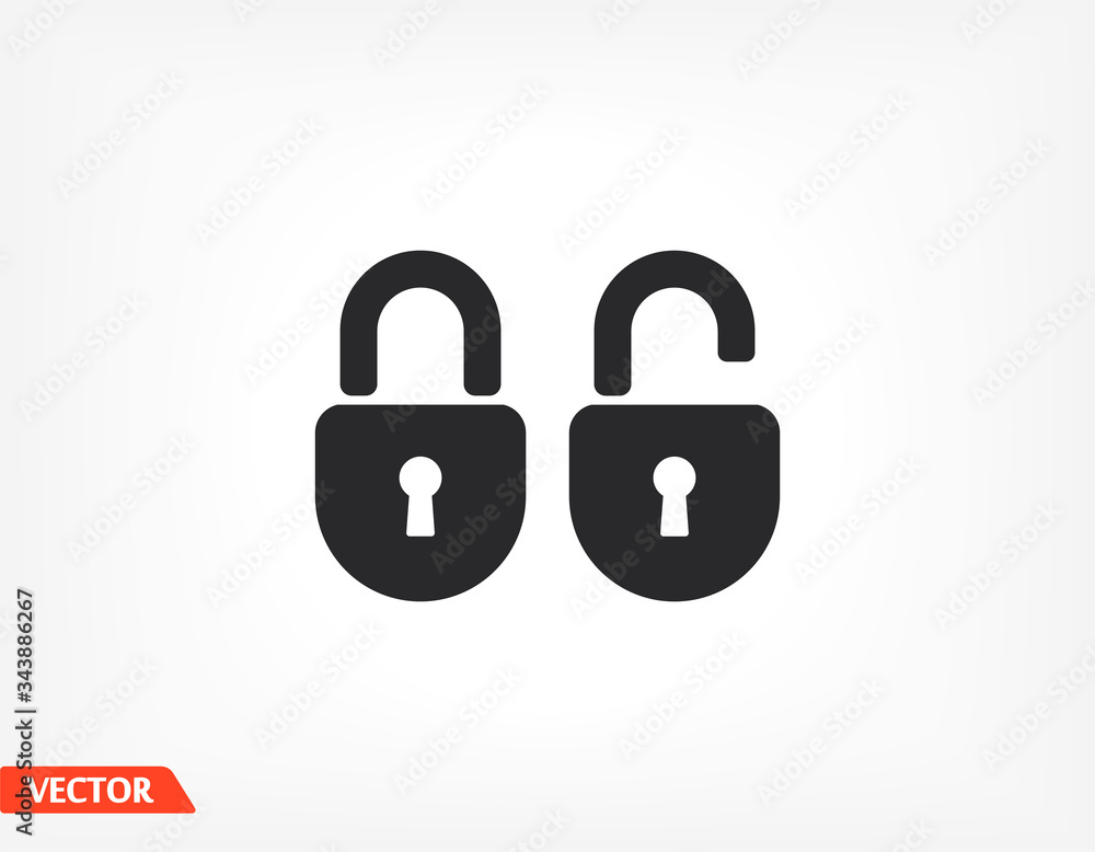 OPEN lock icon. Vector Eps 10 . Lorem Ipsum Flat Design padlock OPEN lock icon. Vector Eps 10 . Lorem Ipsum Flat Design padlock