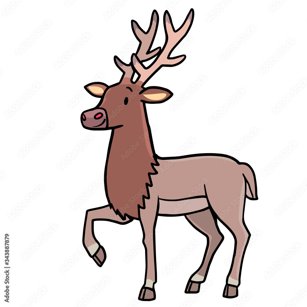 Obraz premium deer in motion stylised illustration