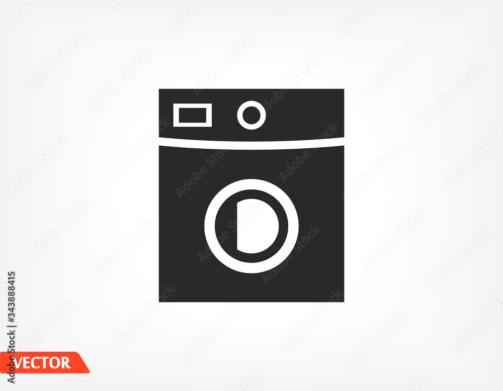 Washing machine icon. Vector Eps 10 Flat Design wash home housework