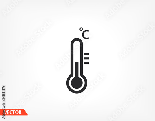 Medical thermometer icon. Vector Eps10 . thermometer shows temperature Flat Design