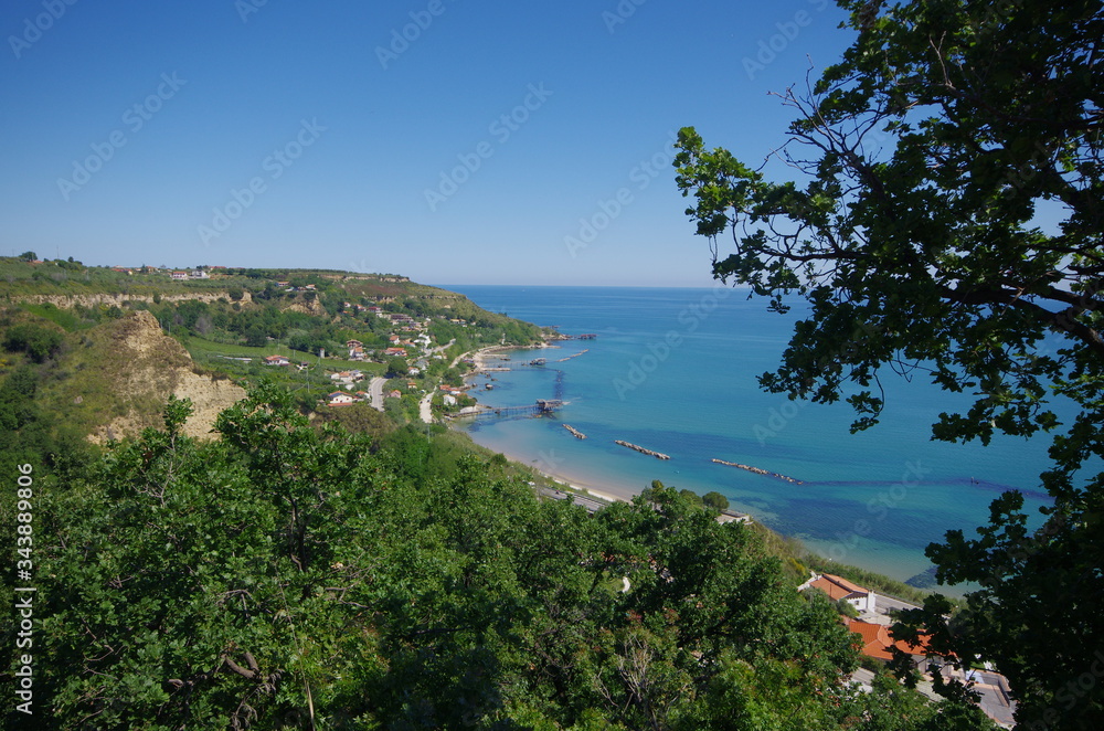 View on the trabocchi coast, Abruzzo, Italy