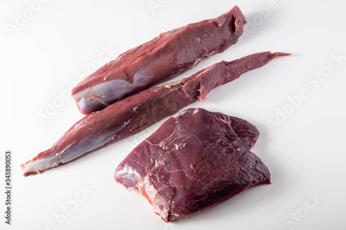 Canvas Print isolated venison image ,loin and round