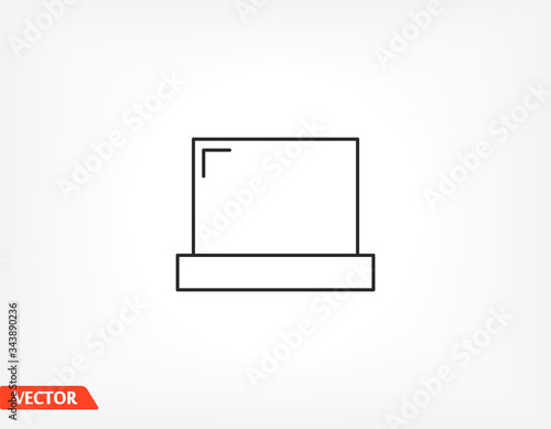thin laptop vector screen vector, balance, measurement icon line linear style on the background. Best icon 10 eps illustration