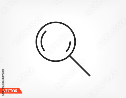 magnifier black vector icon line linear style on the background. Best icon 10 eps illustration