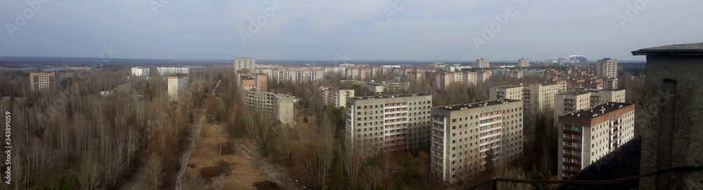 Fototapeta premium City center of Pripyat in autumn