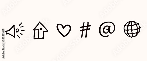 Vector set of six icons for web design.
