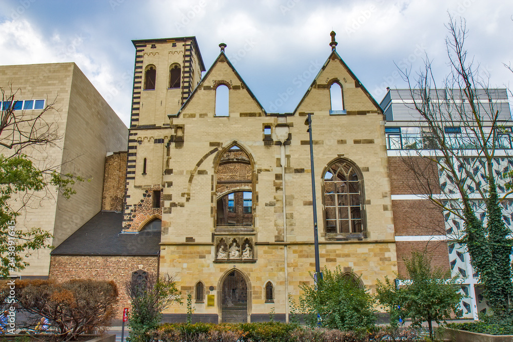 Fototapeta premium Old Saint Alban church in Cologne, Germany