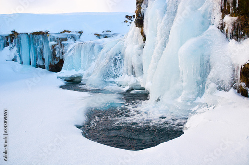 Gefrorener Wasserfall auf Island