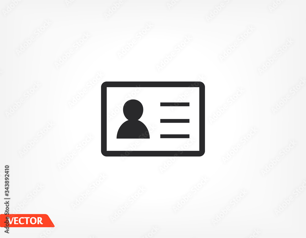 Identification card outline icon isolated on background. Identification card , Identification card logo,. Editable stroke. Vector illustration. Eps 10 Identification card Identification card outline icon isolated on background. Identification card , Identification card logo,. Editable stroke. Vector illustration. Eps 10 Identification card