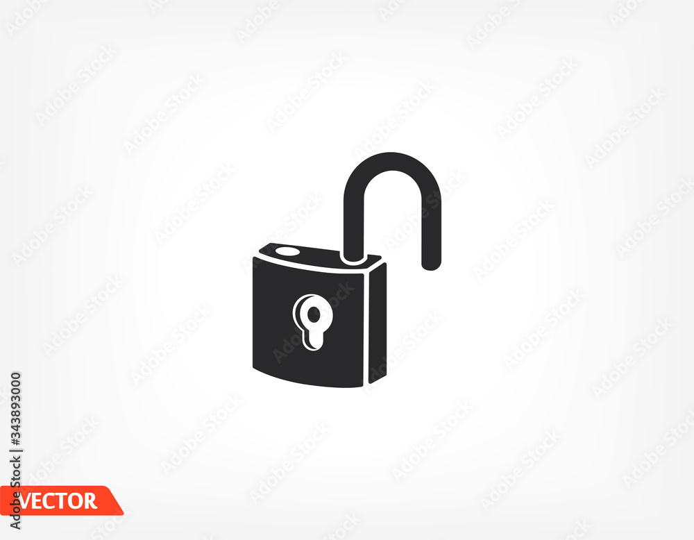 OPEN lock icon. Vector Eps 10 . Lorem Ipsum Flat Design padlock OPEN lock icon. Vector Eps 10 . Lorem Ipsum Flat Design padlock