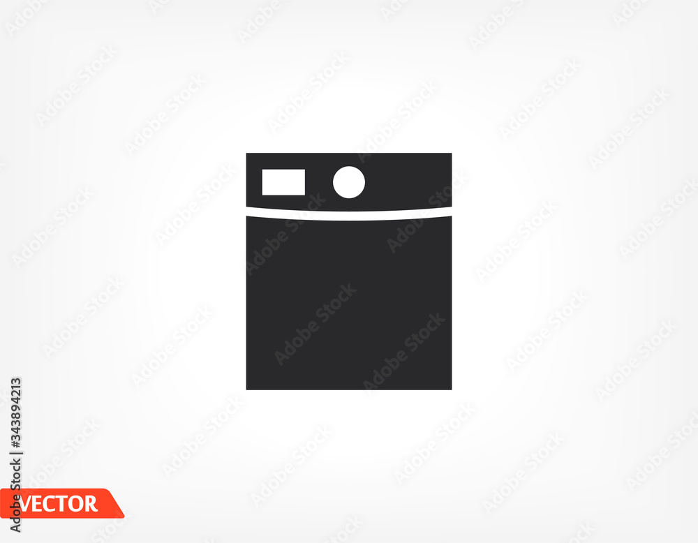 Washing machine icon. Vector Eps 10 Flat Design wash home housework Washing machine icon. Vector Eps 10 Flat Design wash home housework