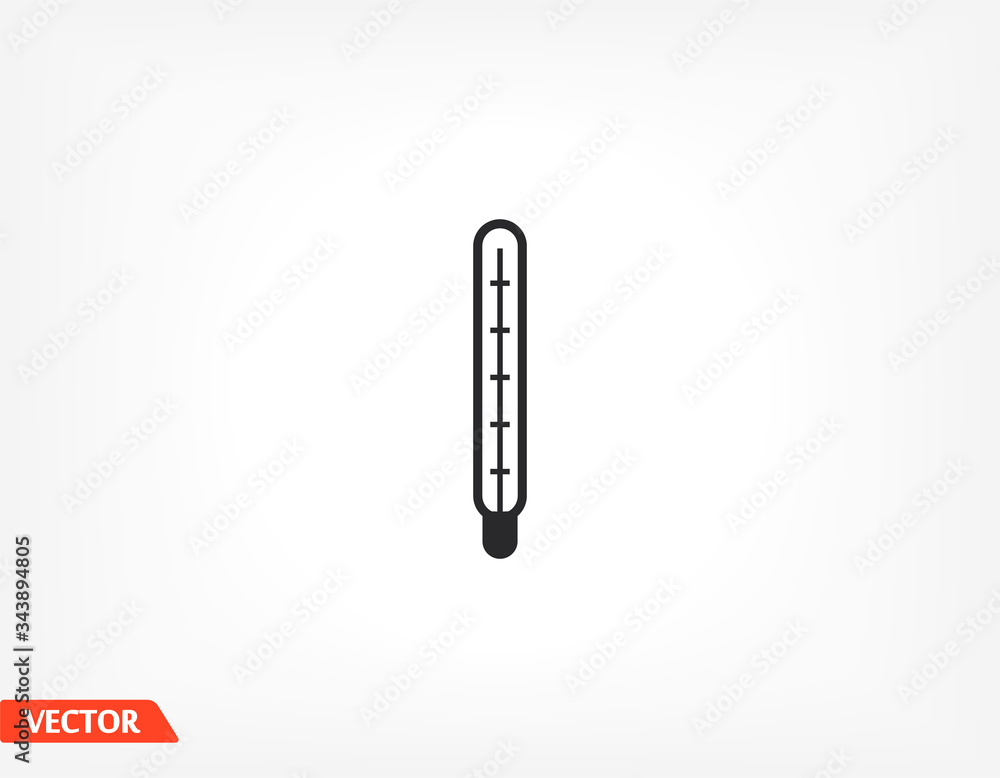 Medical thermometer icon. Vector Eps10 . thermometer shows temperature Flat Design Medical thermometer icon. Vector Eps10 . thermometer shows temperature Flat Design