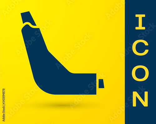 Blue Inhaler icon isolated on yellow background. Breather for cough relief, inhalation, allergic patient.  Vector Illustration