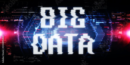  2d illustration abstract Big data 