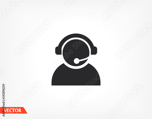operator in Web. icon. Vector Eps 10. image of man flat design