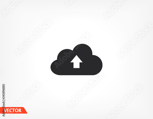 This image represents a cloud download icon. Download to the cloud. EPS 10 vector. Flat cloud design. download to the cloud. flat style