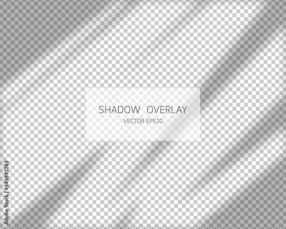 Shadow overlay effect. Natural shadows from window isolated on transparent background. Vector illustration. Shadow overlay effect. Natural shadows from window isolated on transparent background. Vector illustration.