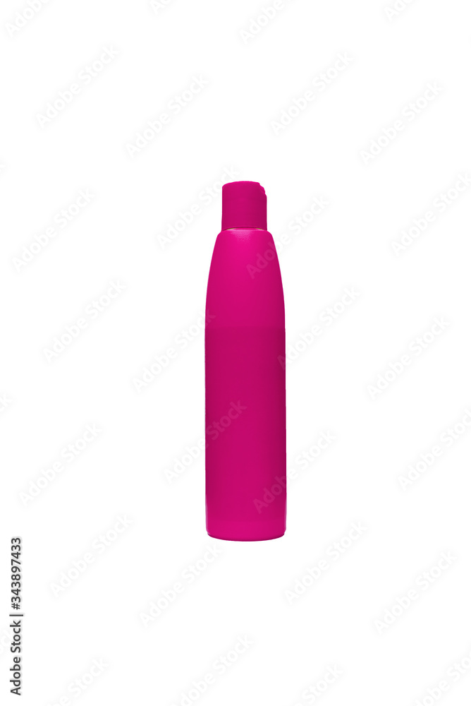 Plastic color bottle on a white background. screw cap Plastic color bottle on a white background. screw cap