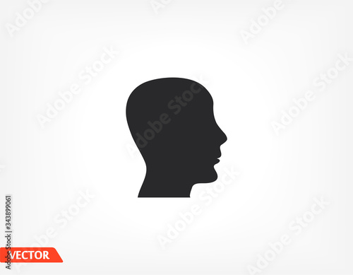 Head outline icon isolated on background. Head symbol for website design, head mobile app, head logo, user interface. Editable stroke. Vector illustration. Eps 10 Head