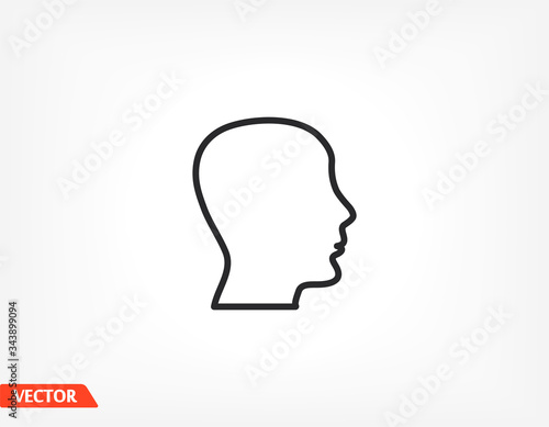 Head outline icon isolated on background. Head symbol for website design  head mobile app  head logo  user interface. Editable stroke. Vector illustration. Eps 10 Head