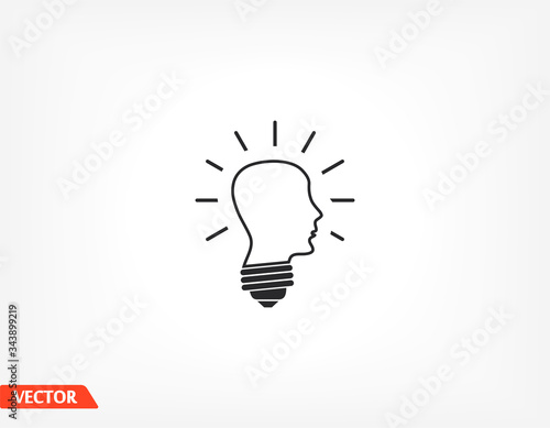 Head and sweetheart icon, head light. User silhouette symbol for your website design Head, logo, application, user interface . Vector illustration, EPS 10 skull. line