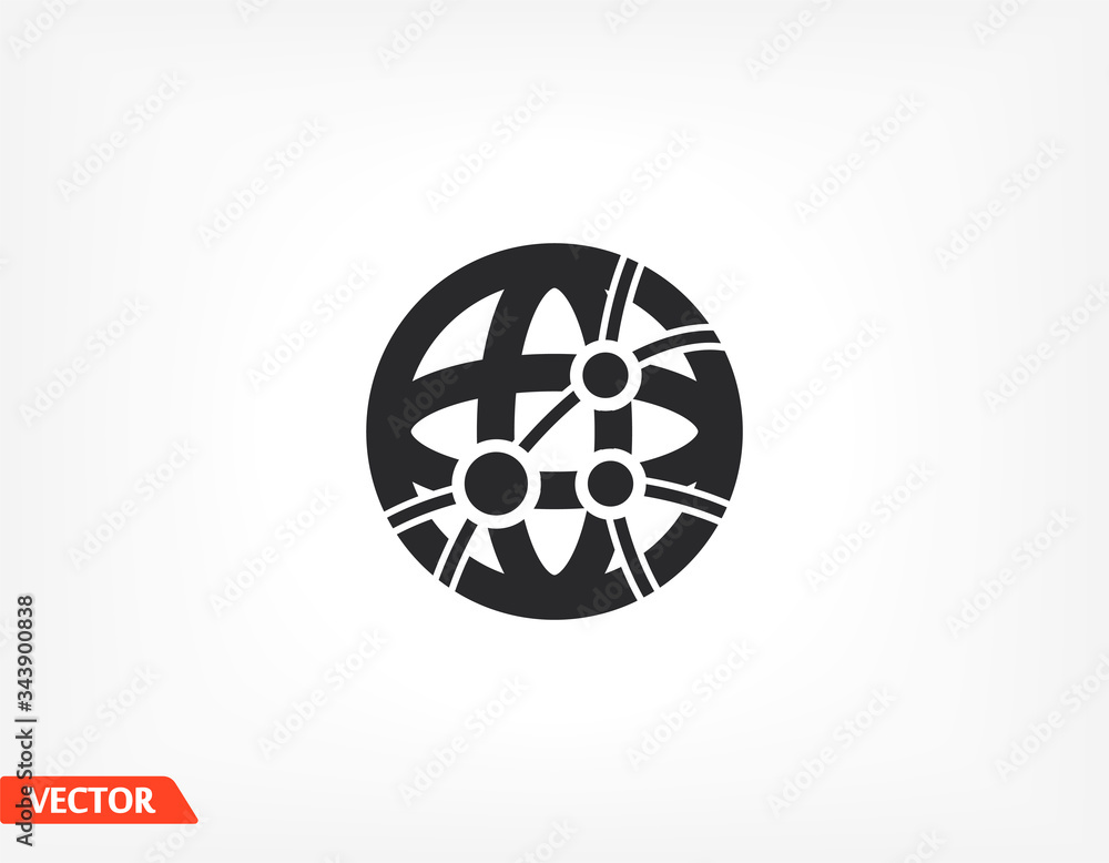 Global technology or social network icon. Vector EPS 10. Planet. globe. Flat Design Technology Global technology or social network icon. Vector EPS 10. Planet. globe. Flat Design Technology