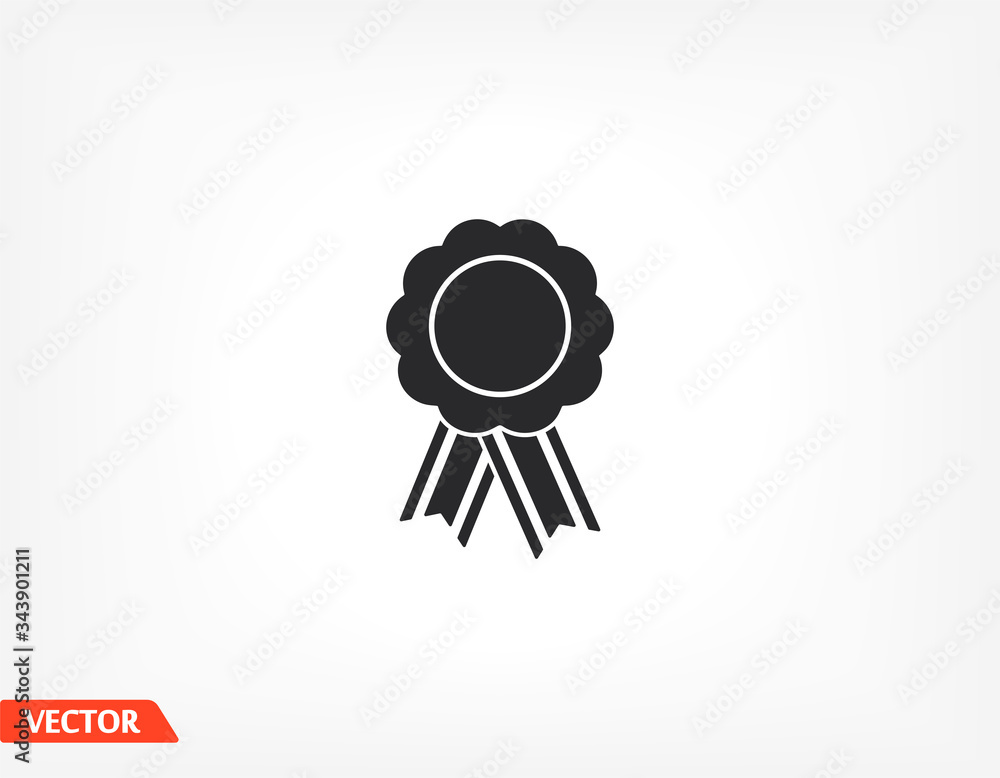 badge with ribbons icon. Vector Eps 10 . Lorem Ipsum Flat Design badge with ribbons icon. Vector Eps 10 . Lorem Ipsum Flat Design