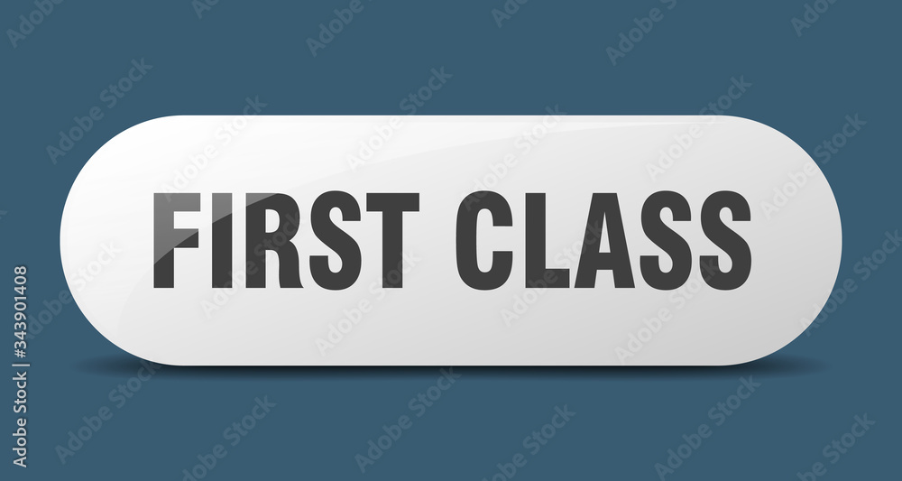 first class button. first class sign. key. push button.