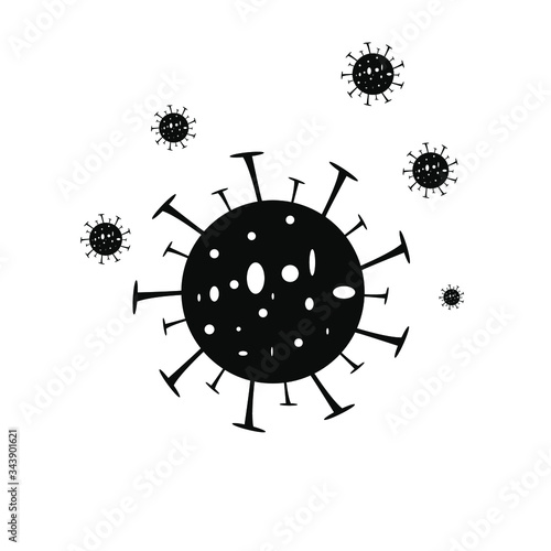 Immune system logo icon. Virus protection. Medical prevention of human microbes. Vector illustration
