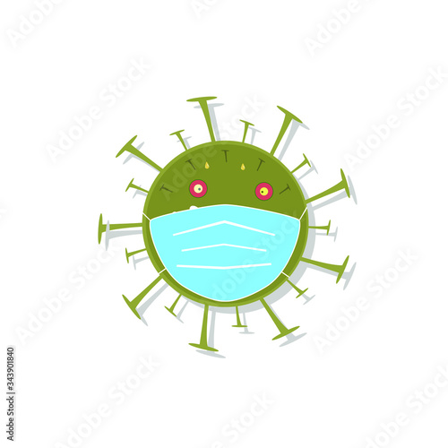 Сorona virusin medical mask, virus attacks, prophylactic medical health, protect yourself, protect yourself from virus vector illustration