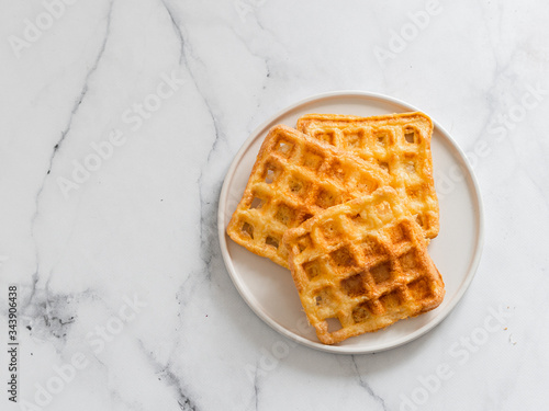 Fotografie Delicious savory keto waffles