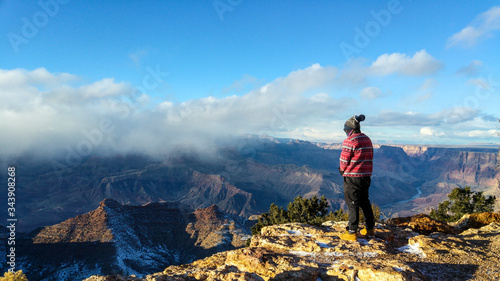 Man overlooking the Grand Canyon, USA