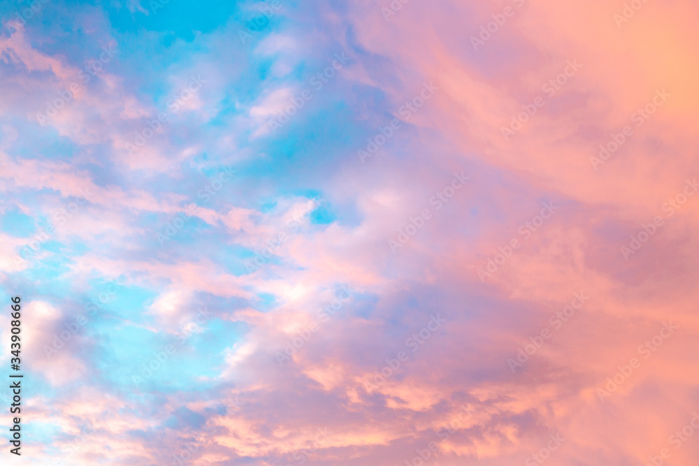 colorful sky with clouds at sunset,