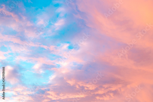 colorful sky with clouds at sunset,