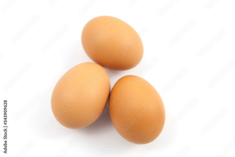 Brown eggs on white background Brown eggs on white background