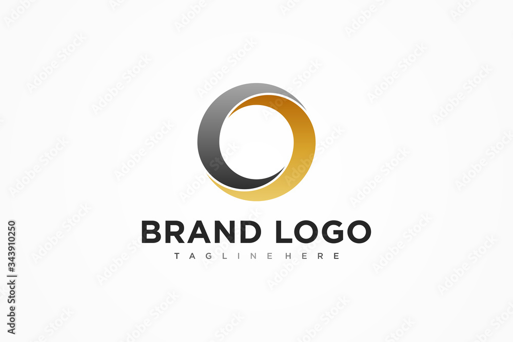 Abstract Initial Letter O Logo. Black Gold Circular Waves Style. Usable for Business and Technology Logos. Flat Vector Logo Design Template Element.