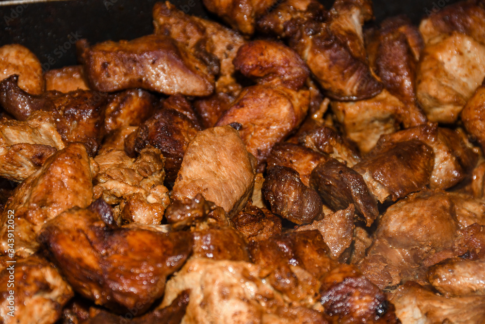 Unhealthy, greasy, oily, mix of meat slices, oktoberfest Unhealthy, greasy, oily, mix of meat slices, oktoberfest