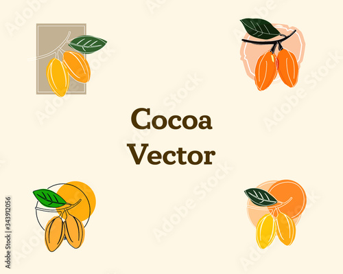 Set of abstract cocoa vectors